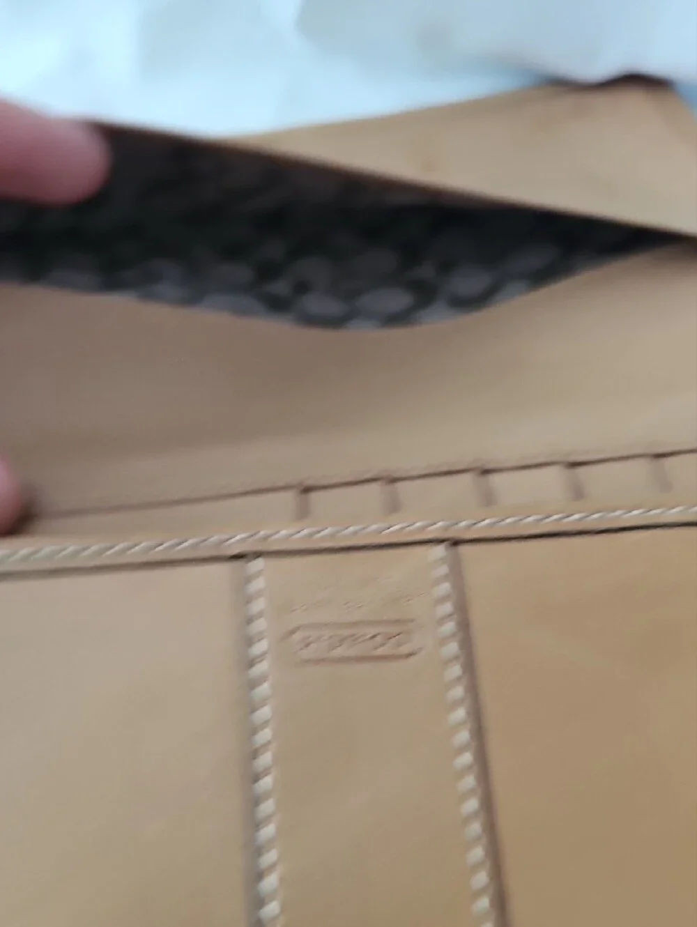 Coach Tan Leather Fold-Over Wallet